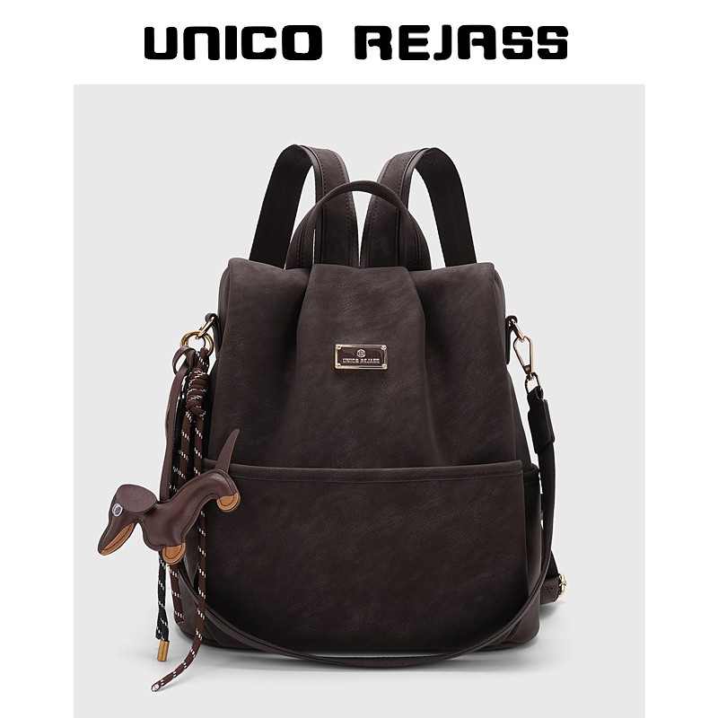 包包女包2025新款复古褶皱双肩包女大容量上课通勤多功能防盗背包