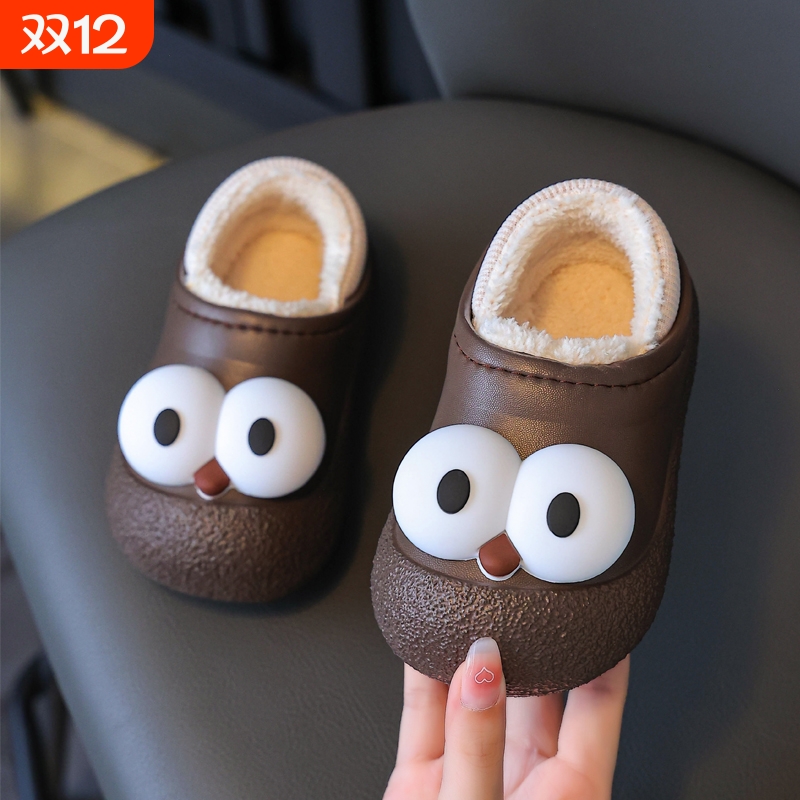 冬季包根棉鞋宝宝拖鞋秋冬儿童男女童加绒加厚可拆卸脚套防水防滑