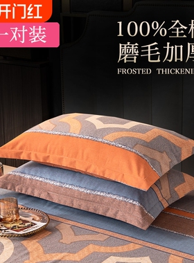 加厚枕头套枕套一对装全棉纯棉磨毛48x74单人2026新款枕芯内胆套