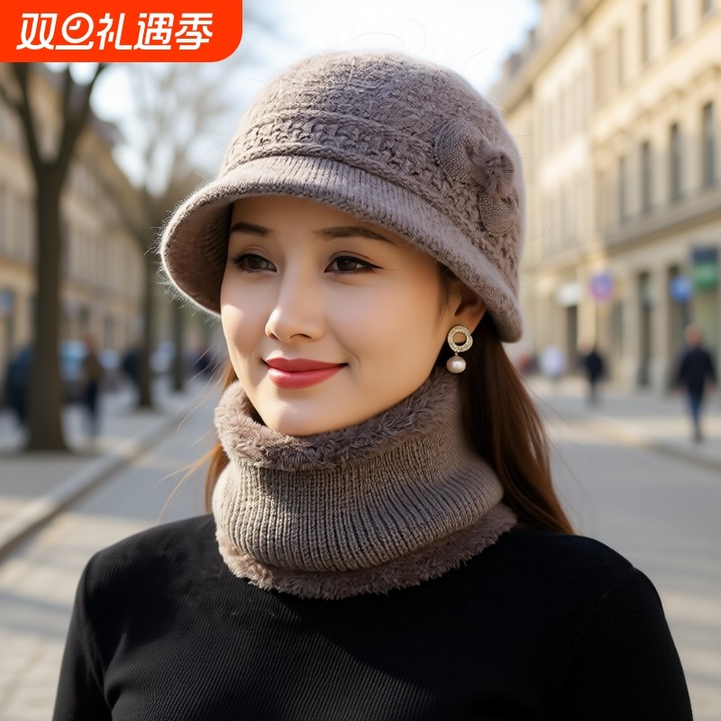 冬季保暖加绒妈妈帽|千人加购