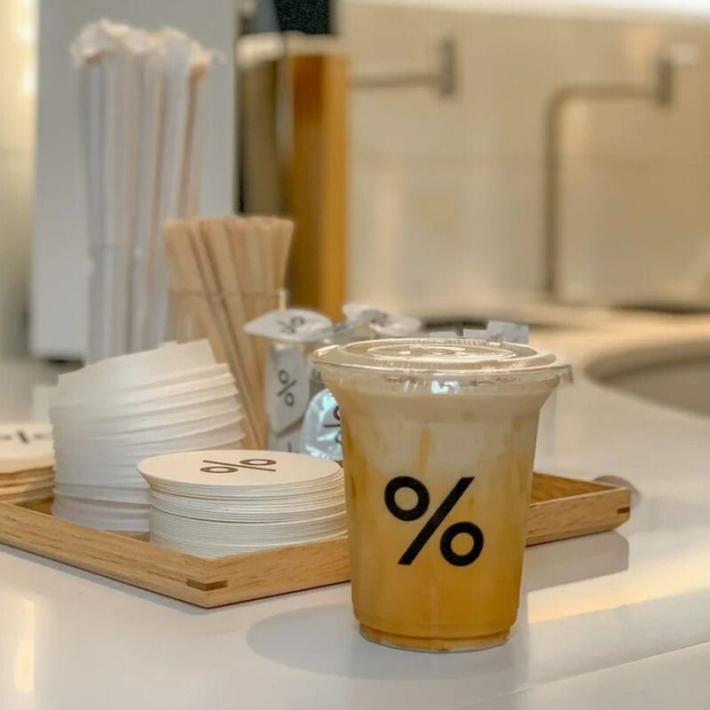 一次性咖啡杯PET塑料杯柠檬茶带盖杯美式外带透明打包杯套装便携										