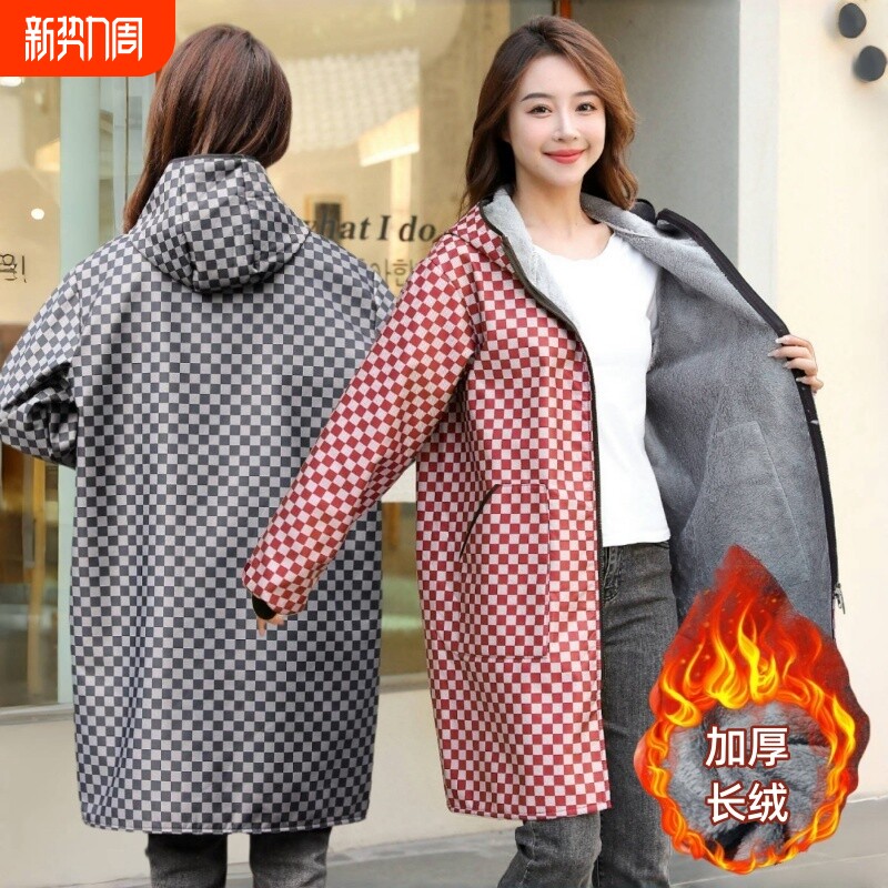 罩衣女新款冬季加绒加厚外穿2025防水防油保暖工作服厨房家用围裙