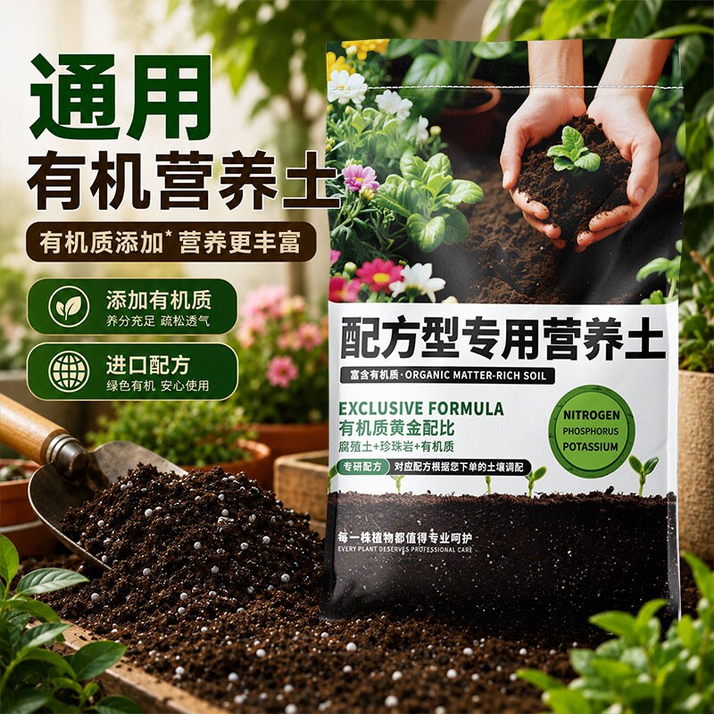营养土养花通用种菜专用土家用型有机花土疏松透气草莓多肉育苗土