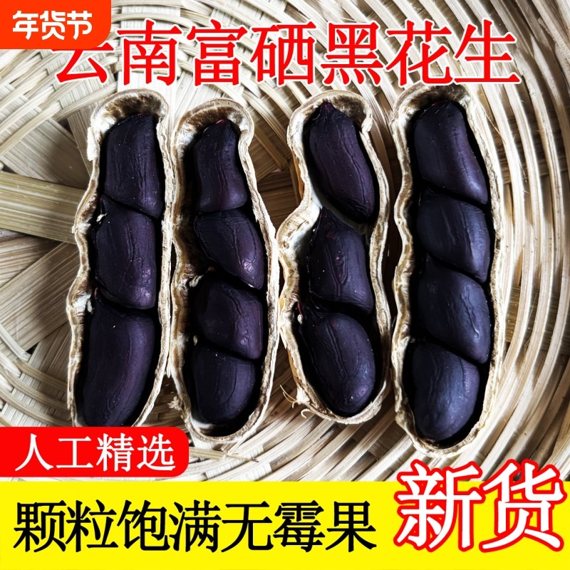 云南黑花生新货带壳富硒晒干普洱特产2025年黑皮花生米健康年货,零食/坚果/特产,花生,淘宝优惠券,粉丝福利购,淘宝优惠卷