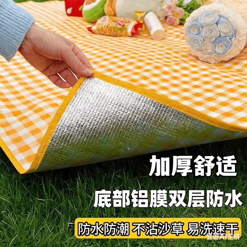 野餐垫户外防潮垫防水加厚便携徒步沙滩垫便携露营野炊草坪地垫子