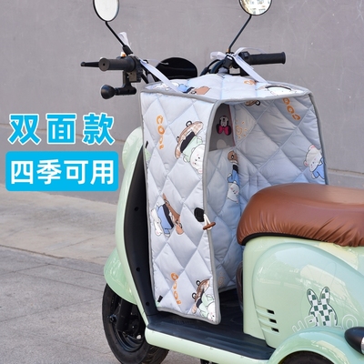 小型挡风被电动车护腿被分体式春秋四季双面挡风罩防水防晒通用