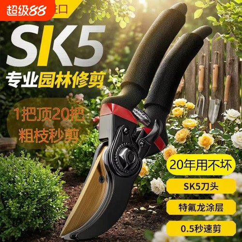 德国精工SK5园艺剪刀修剪粗枝省力园林修枝剪花专用高硬度枝条