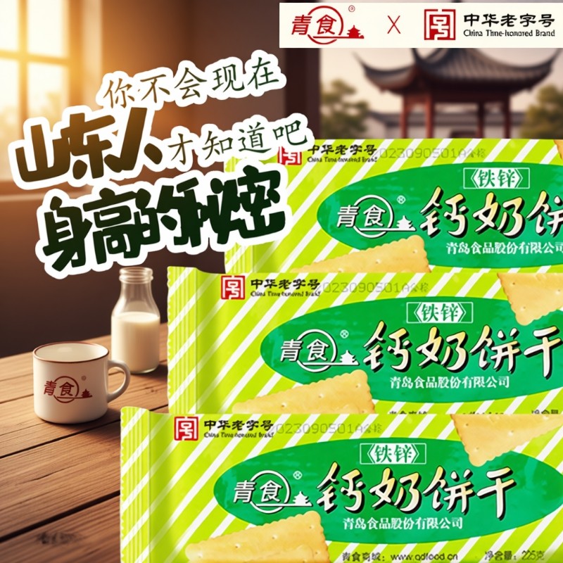 儿童学生老人中年人铁锌钙奶饼干营养早餐学生早餐青食独立包装