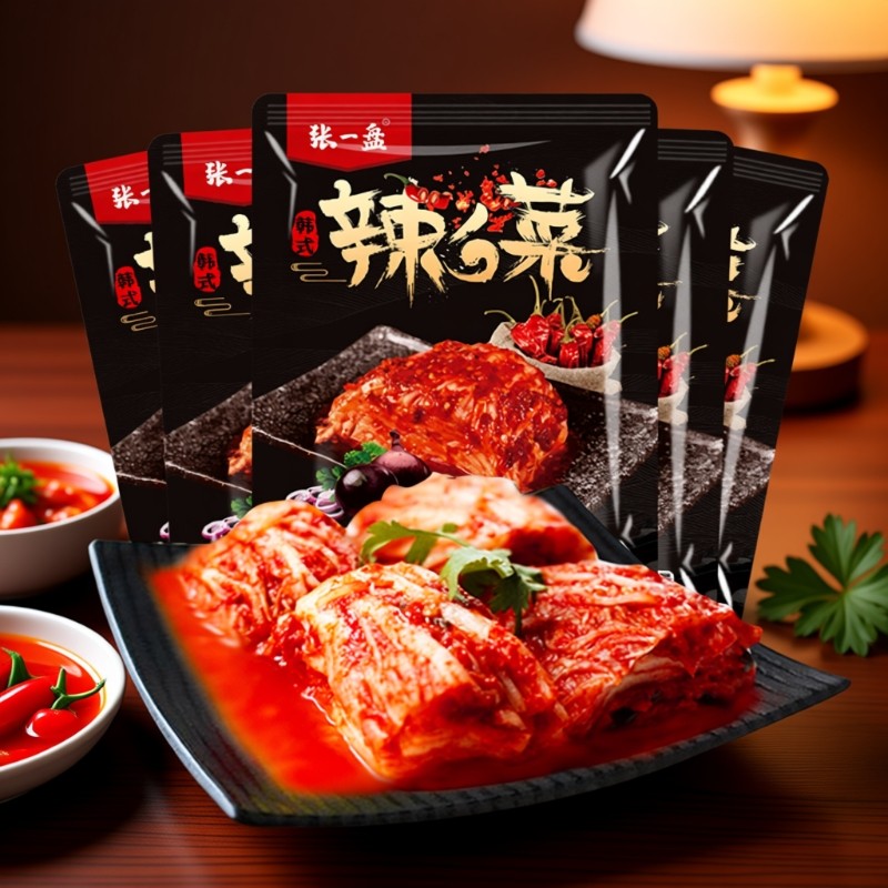 张一盘韩式辣白菜泡菜500克*5袋正宗朝鲜族下饭小咸菜酱菜开味菜