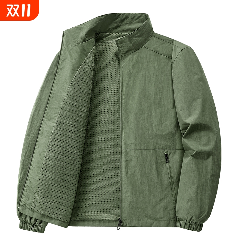 春秋薄款男士夹克休闲运动外套男款防风衣2025新款工装冲锋衣上衣