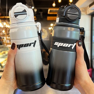 保温杯2025新款男款大容量不锈钢吸管水杯小学生上学专用儿童水壶