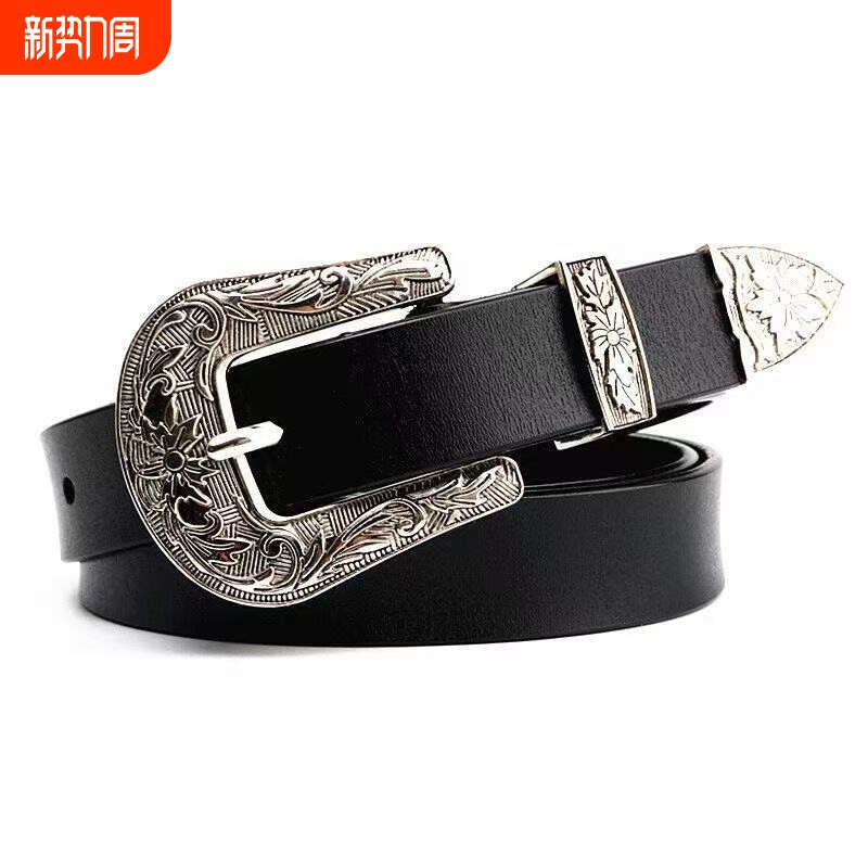 复古皮带女士ins欧美风时尚百搭配连衣裙短裤牛仔裤带PU腰带女生