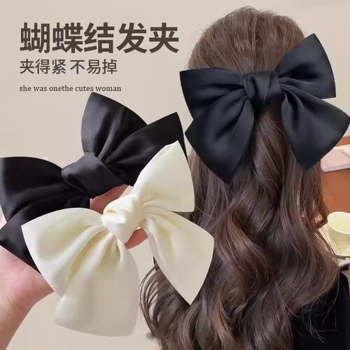 大蝴蝶结网红发夹后脑勺2025年新年头饰弹簧夹发绳夹子顶夹发饰女