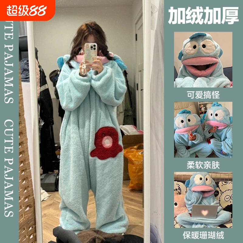 丑鱼连体睡衣加绒加厚