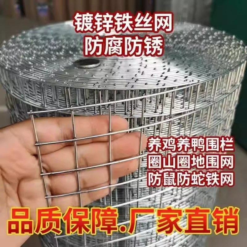 铁丝网圈养鸡鸭鹅钢丝网格围栏防鼠鸡鸭养殖护栏隔离栅栏圈地防锈