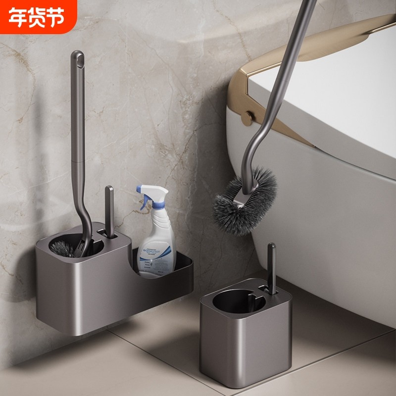 枪灰色马桶刷免打孔厕所刷子家用长手柄清洁套装卫生间洗马桶神器