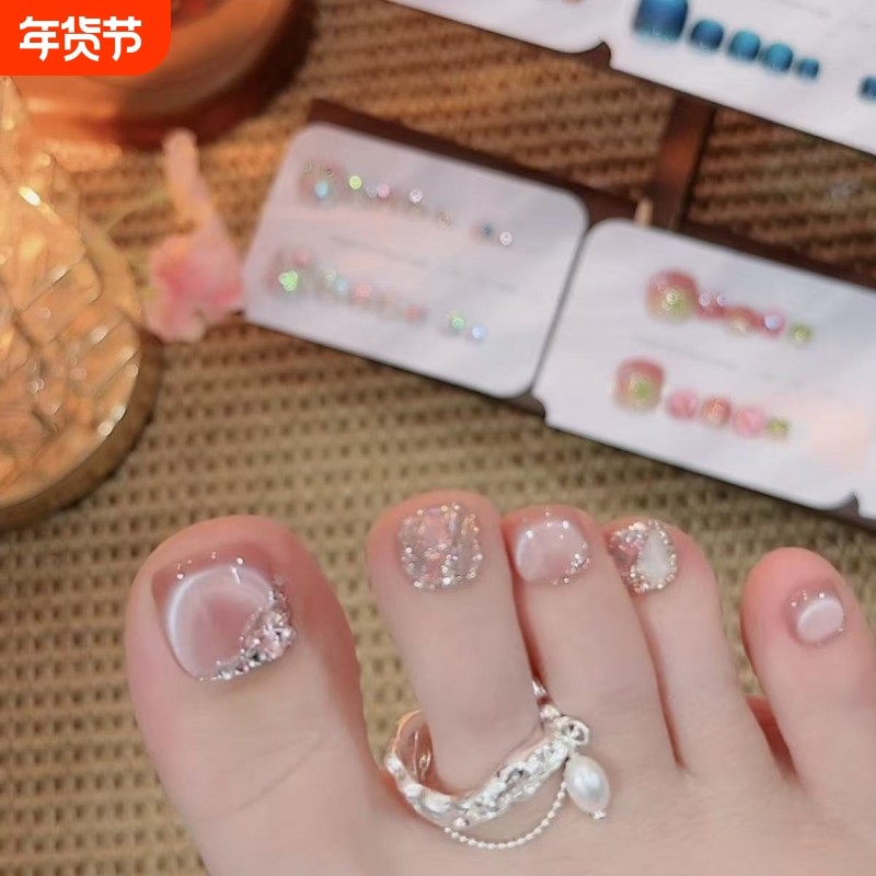 手工穿戴美甲脚指甲贴片高级感猫眼钻石脚趾甲穿戴甲可拆卸脚甲,彩妆/香水/美妆工具,穿戴甲/甲片,淘宝优惠券,粉丝福利购,淘宝优惠卷