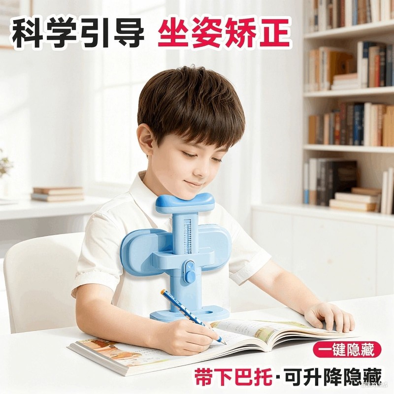 坐姿矫正器小学生下巴写字姿势儿童正姿纠正防低头视力保护器写作业书