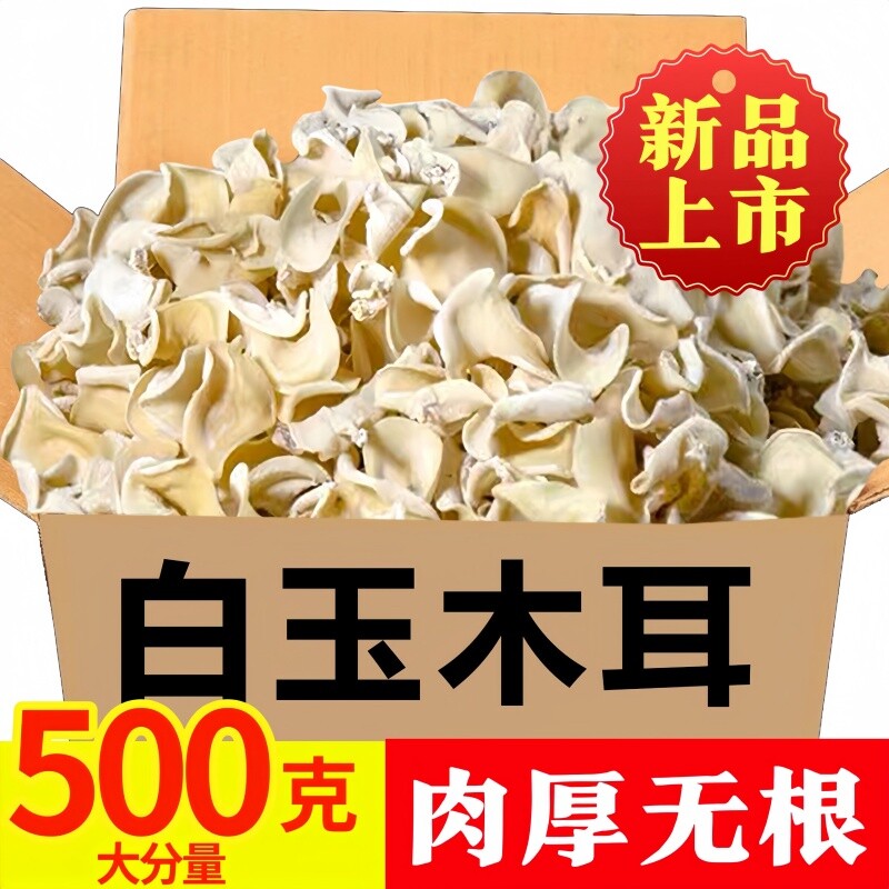【新品上市】白玉木耳500g干货耳脆耳东北特产小碗耳椴无根优质