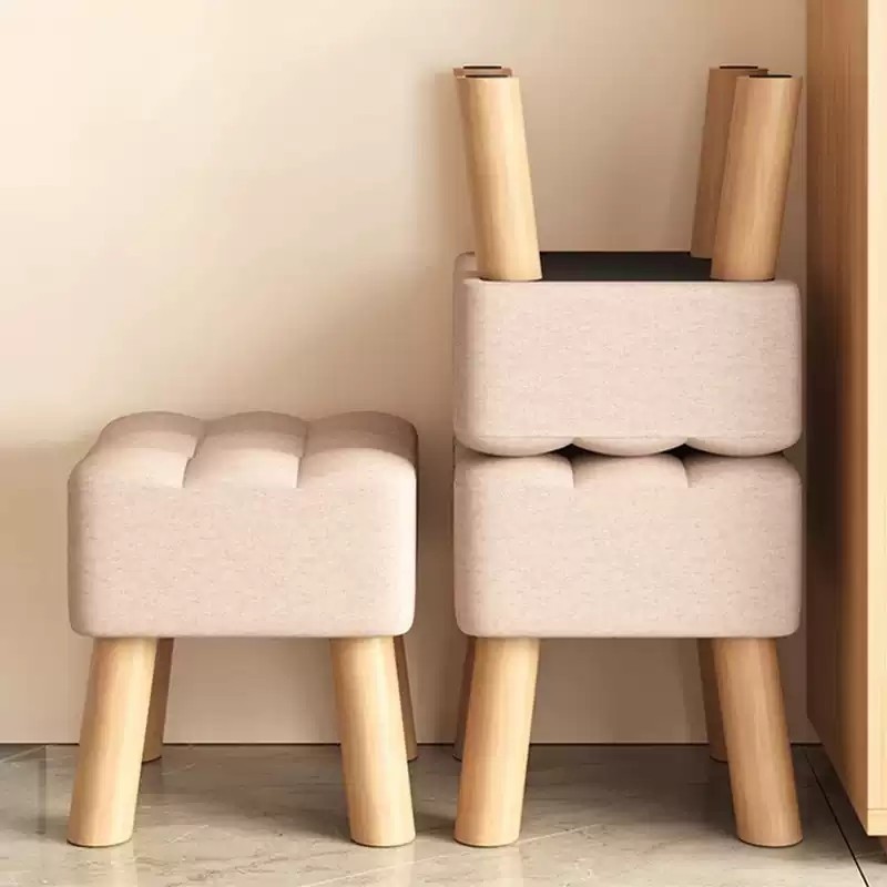 小凳子沙发凳布艺实木矮凳家用换鞋凳矮款简约方凳幼儿园板凳坐墩