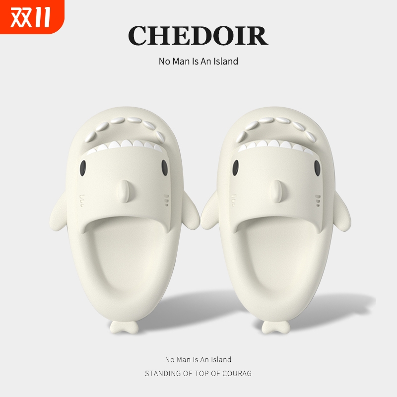 CHEDOIR厚底防滑鲨鱼拖鞋女