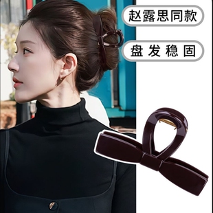 抓夹蝴蝶结女高级感2026新款鲨鱼夹后脑勺盘头发夹子发量量多质感