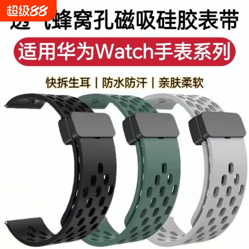 磁吸运动透气蜂窝孔硅胶表带