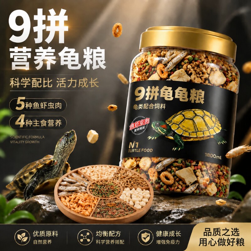龟粮饲料石金钱龟乌龟黄喉小青南石龟专用龟料金钱龟龟食幼龟食物