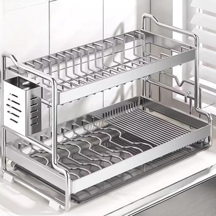 不锈钢碗碟架厨房置物架家用多功能碗盘沥水架收纳放碗筷架碗具