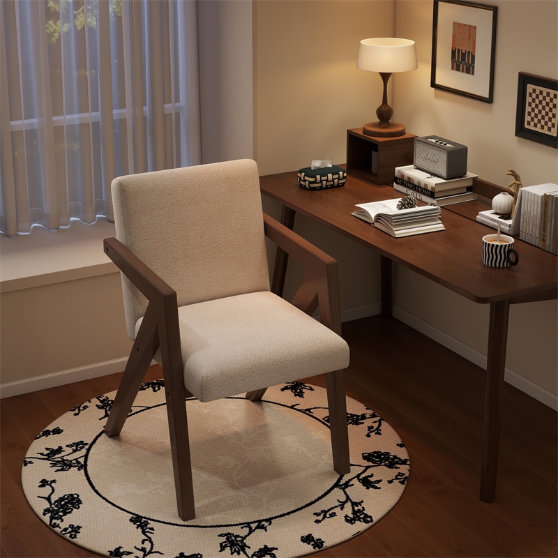 单人沙发椅中古风书房书桌椅小理查德椅舒服久坐卧室椅实木靠背椅