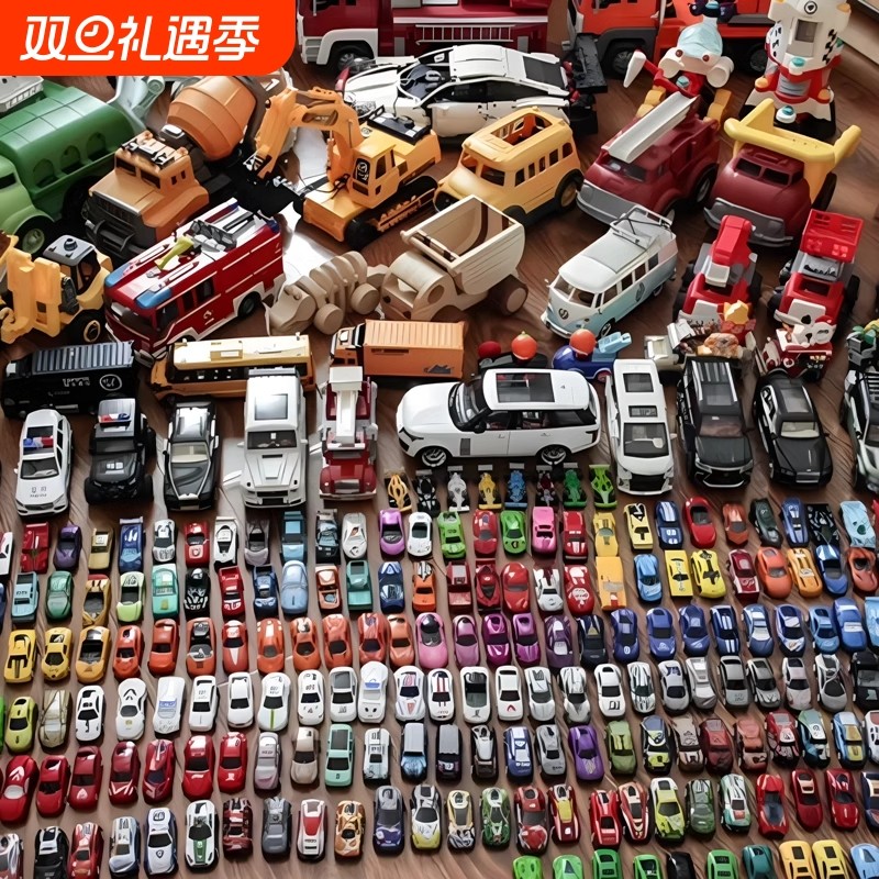 儿童合金回力惯性小汽车工程飞机消防模型组合套装男女孩玩具宝宝