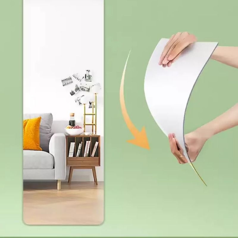 软镜子贴墙自粘亚克力全身穿衣镜家用高清墙面镜面贴纸试衣镜上墙