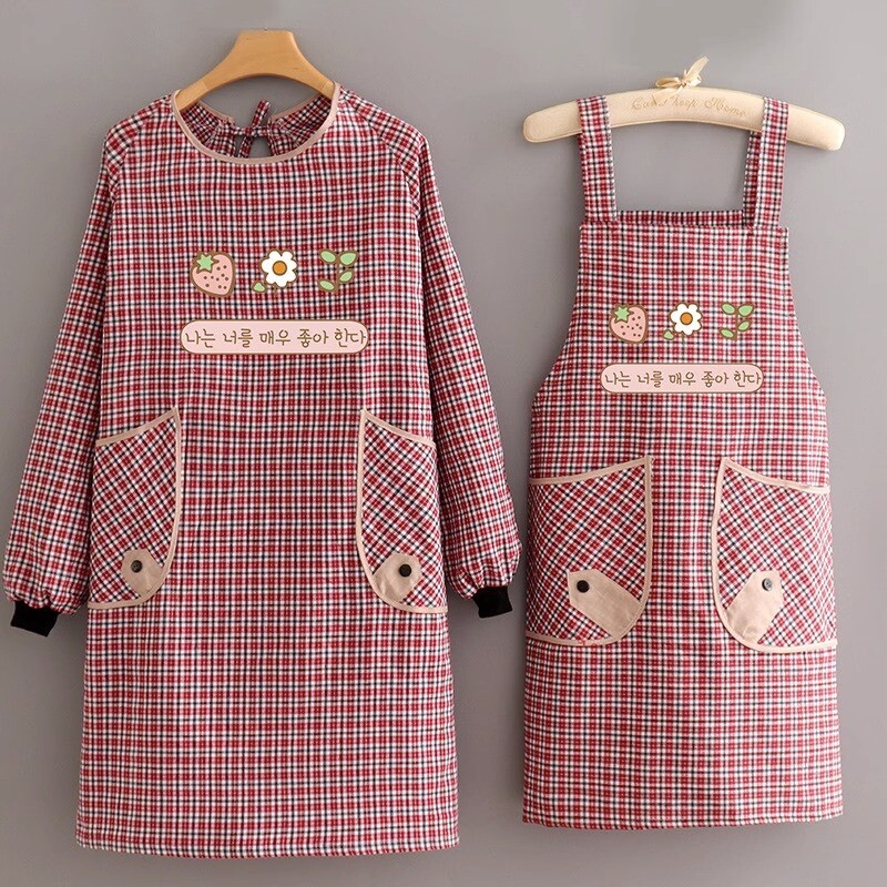 围裙厨房家用专用2026新款女款长袖纯棉布做饭围兜防油工作服耐磨