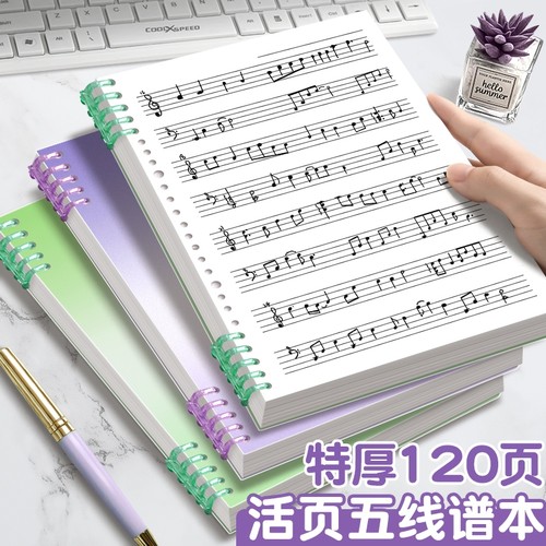 活页五线谱大间距可拆卸乐谱本