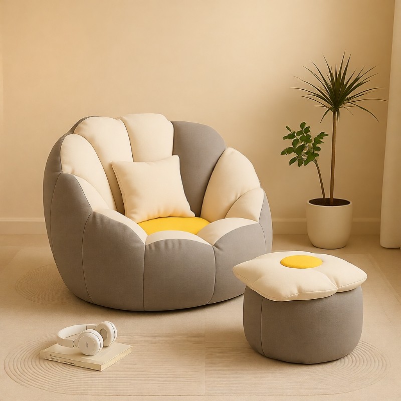 小沙发懒人沙发可躺可睡单人躺椅榻榻米懒人椅网红豆袋沙发椅卧室