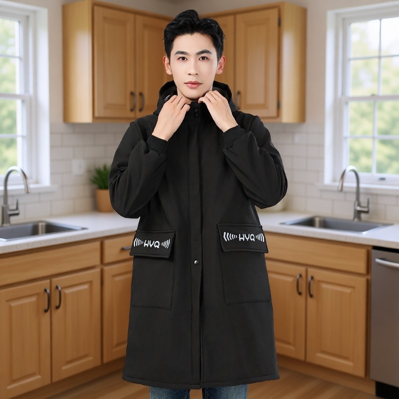 新款罩衣大人男女冬天加绒加厚防水长袖工作服外套冬季保暖棉袄式