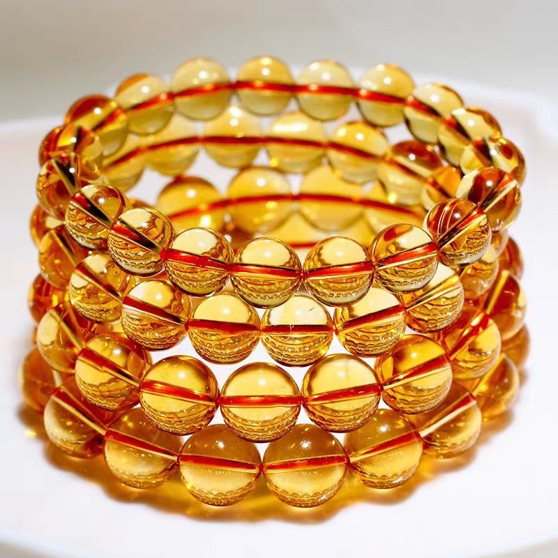 黄水晶手链正黄色仿透体貔貅招财水晶黄手串男女饰品手链手串