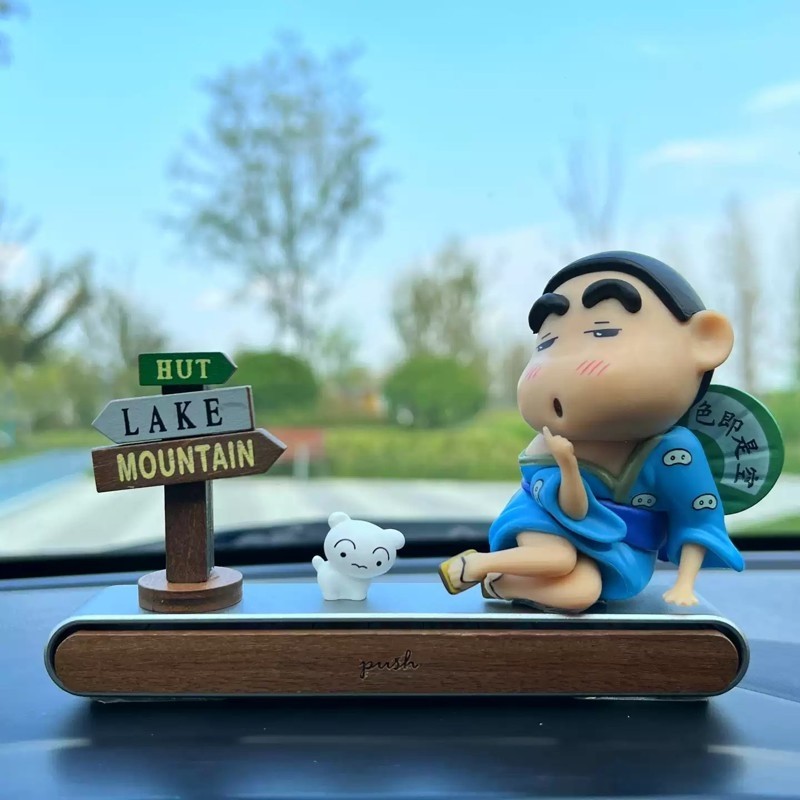 和服蜡笔小新挪车电话牌临时停车号码牌汽车车载饰品摆件车内装饰