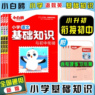 万唯小白鸥小学基础知识手册大全语文数学英语四五六年级人教万维小白欧小白鸽小升初总复习强化训练情境题知识大盘点初中衔接大全