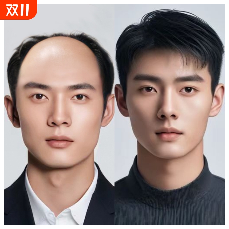 全真人发全手织隐形无痕男士假发