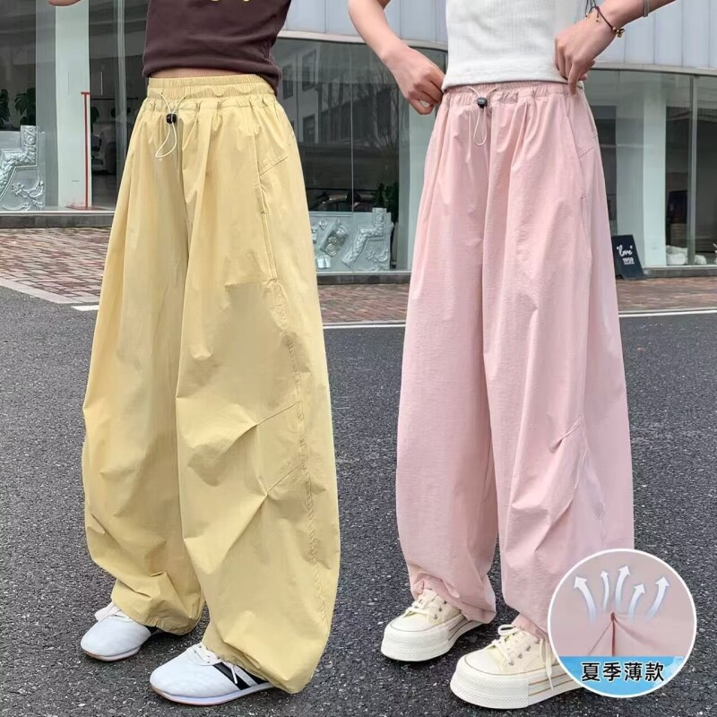 女童裤子夏季薄款大童韩版夏天速干裤女孩潮酷工装裤初中生休闲裤图片