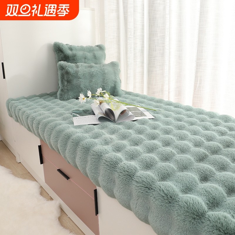 飘窗垫新款卧室地毯窗台地垫四季通用轻奢阳台垫子兔毛绒坐垫沙发