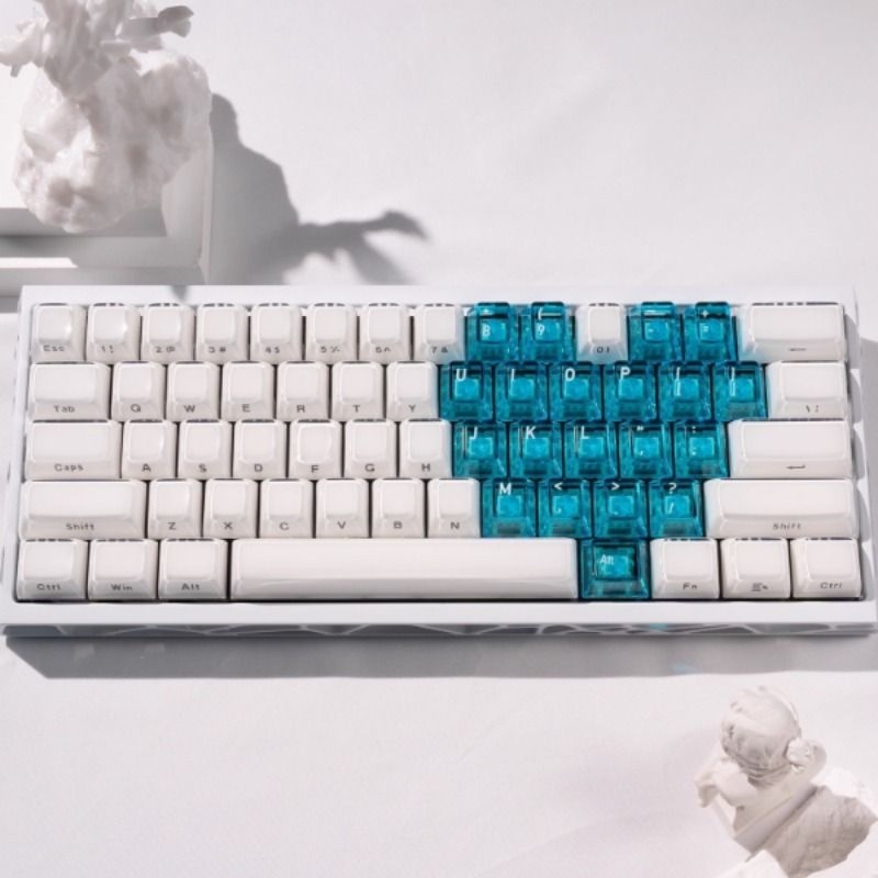水晶果冻爱心双拼侧刻键帽适配wooting60/68/87/108机键械键盘帽
