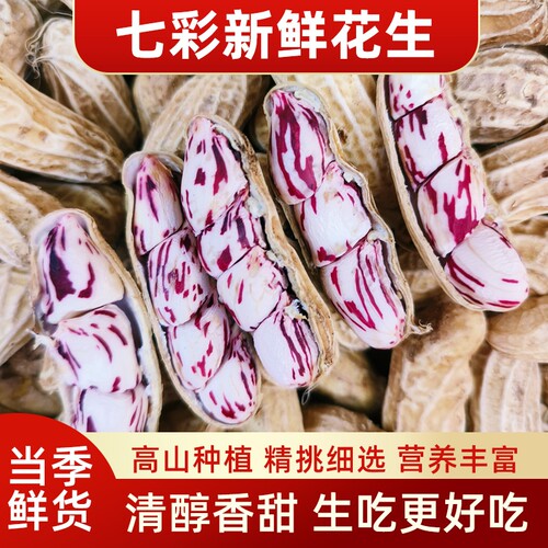 云南高原新鲜现挖七彩花生农家水果五彩好吃整箱5斤包邮新货