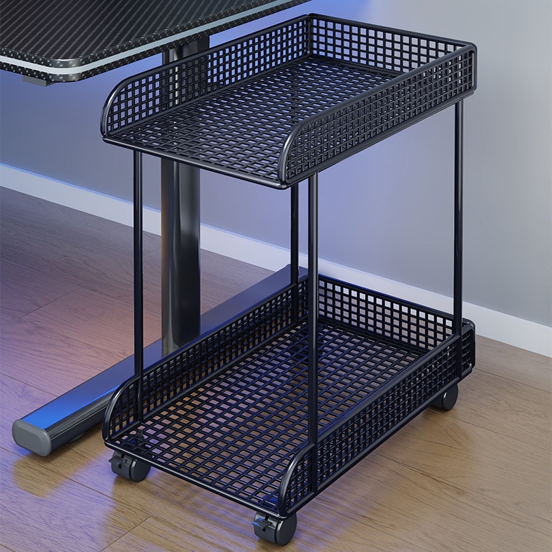 可移动机箱托架电脑主机支架桌下底座置物架台式托盘小推车双层