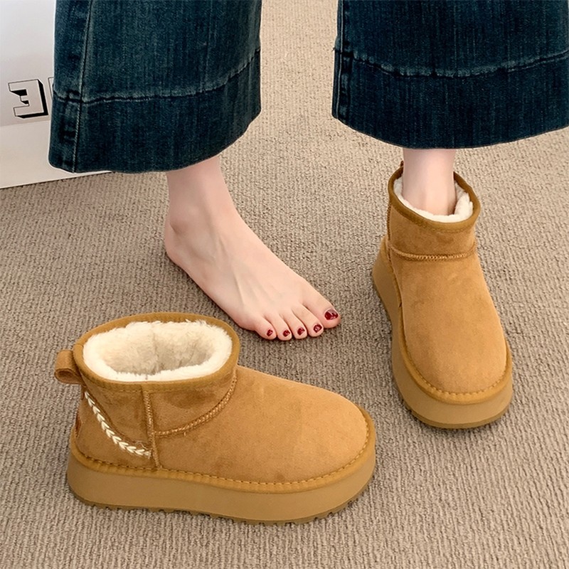 雪地靴女款2025新款冬季皮毛一体加绒加厚保暖棉鞋子女鞋防水防滑