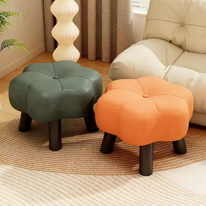 小凳子家用客厅坐墩茶几沙发凳创意花朵板凳软包矮凳小型门口换鞋