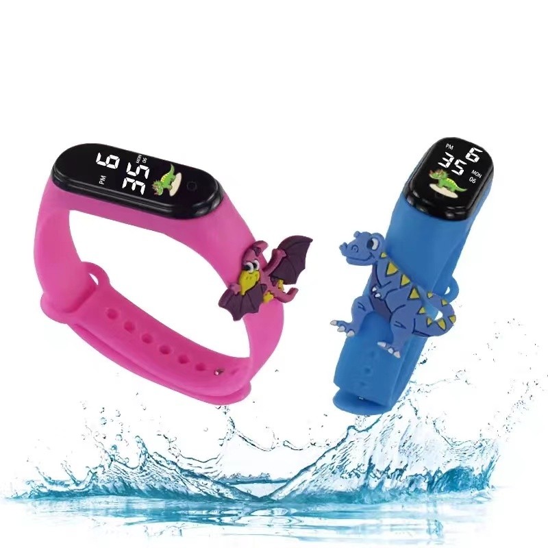 电子表恐龙公仔初高中儿童手表夜光防水小学生运动太阳能考试普通