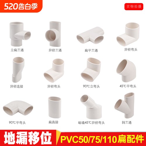 pvc扁管厕所厨房阳台管道配件