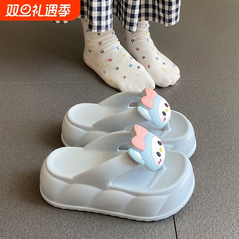 EVA厚底增高外穿人字拖女夏季卡通可爱高颜值沙滩防滑百搭凉拖鞋